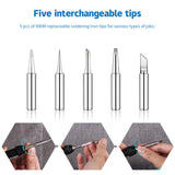 LDK Soldering Iron Kit Electric 60W 110V Adjustable Temperature Soldering Gun Welding Tools, 5pcs Soldering Iron Replacement Tips, Sponge and Solder Wire LDK