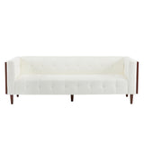 Christopher Knight Home Almab 82 Inches Sofa Couch, Cozy Couch Sofa, Boucle Upholstered 3-Seater Sofa, Wood Frame Couch, Comfy Couches for Living Room and Office, Modern Couch and Sofa, Beige Christopher Knight Home