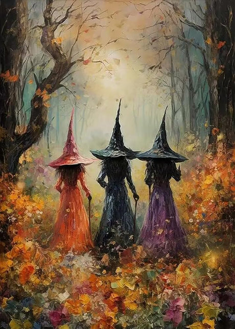 CSZPPQAF Paint by Numbers for Adults Beginner, Halloween Witch Paint by Number Kits on Canvas Without Framed, Acrylic Watercolor DIY Color by Number for Home Decor 12x16 Inch CSZPPQAF