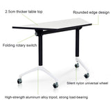 Foldable Conference Room Tables,Flip Top Mobile Training Table,Modern Meeting Table with Silent Wheels,Mobile Conference Tables,47.2 "x23.6 x 29.5 Meeting Room Table for Office Training (6pack) LKATOR