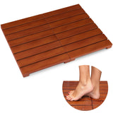 Teak Shower Mat - Foldable Wood Bath Mat, Floor Mat for Bathtub, Door, Spa, Sauna, Pool, Ideal for Indoor Outdoor HONGJUNLEE
