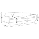 CHITA Super Large Luxury 3 Seat Sectional Modular Sofa, Down Filled Modern Sofa, Deep Seat Comfty Cloud Couch, 118 inch Width, 3 Seat Couch, Solid Wood Leg, Linen CHITA