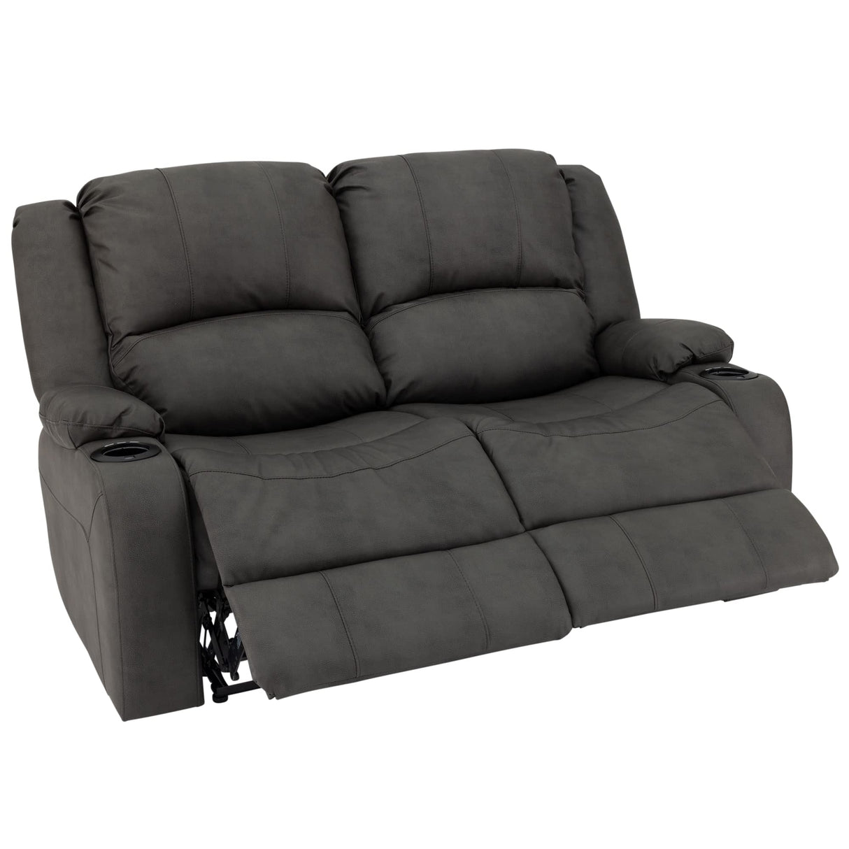 RecPro Charles 58" Powered Double RV Wall Hugger Recliner Sofa RV Loveseat with Upgraded 2023 Fabric (Gunmetal) RecPro