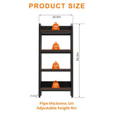Bakers Rack with 4-Tier Adjustable Wood Shelves, Heavy-Duty Metal Frame Kitchen Shelf Organizer, Microwave Stand for Kitchen, Living Room, Apartments, 25.6" Wider Sailret