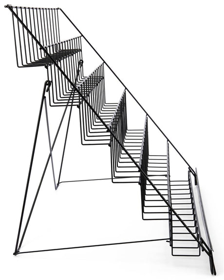 Wire Display Rack for Countertop Use, 6 Open Tiers Accommodate Literature of Varying Sizes, Includes Sign Channel - Black Displays2go