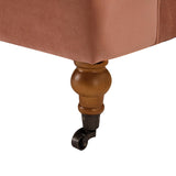 Alana Lawson Three-Cushion Tightback Sofa - Peach Orange Velvet - Luxurious Medium-Firm Feel SNug Family Couch WoodArtSupply