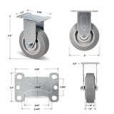 NINOSO Caster Wheels, 4" Heavy Duty Industrial Casters Set of 4 with Load 1200lbs Capacity, Wheels for Cart Furniture(2 Swivel & 2 Rigid) Ninoso