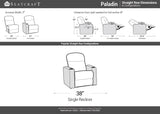 Seatcraft Paladin Home Theater Seating, Heat & Massage, Powered Headrest, Powered Lumbar, Italian Leather, Powered Recline, Single Recliner, Black Seatcraft