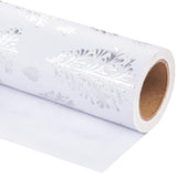 WRAPAHOLIC 3D Kraft Christmas Wrapping Paper Roll - Mini Roll - 17 Inch x 16.5 Feet - Silver and White Christmas Tree Wrapping Paper with Embossed Perfect for Holiday, Party Celebration WRAPAHOLIC