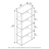 Furinno Turn-S-Tube 5-Tier Multipurpose Shelf Display Rack with Square Tubes, Amber Pine/Black Furinno