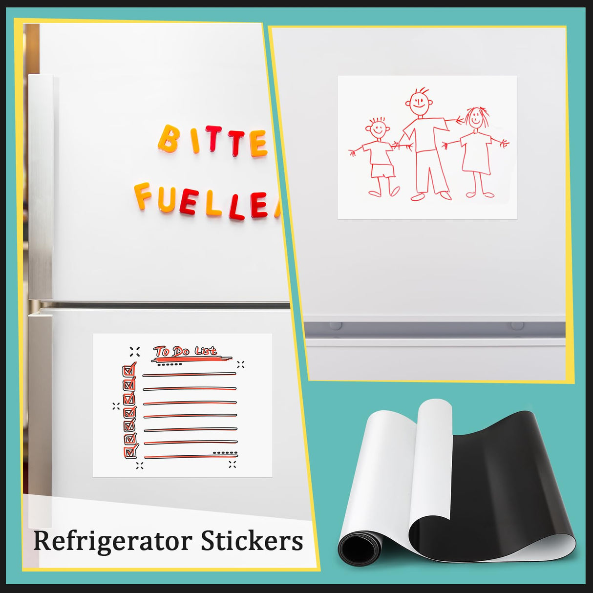 Eersida White Surface Magnet Roll Car Magnet Sheets Flexible Magnetic Sign Magnet Vinyl Roll Blank Magnet Sheets Magnetic Signs for Vehicles DIY Craft Projects(16 Inch x 5 Feet, 40 Mil) Eersida