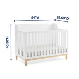 GAP babyGap Oxford 6-in-1 Convertible Crib - Greenguard Gold Certified, Bianca White/Natural Delta Children