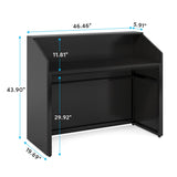Tribesigns Reception Desk with Counter, Modern Front Desk Reception Room Table with Cable Grommet, 47 inch Retail Counter for Checkout, Lobby, Beauty Salon, Home Office Desk, Black Tribesigns
