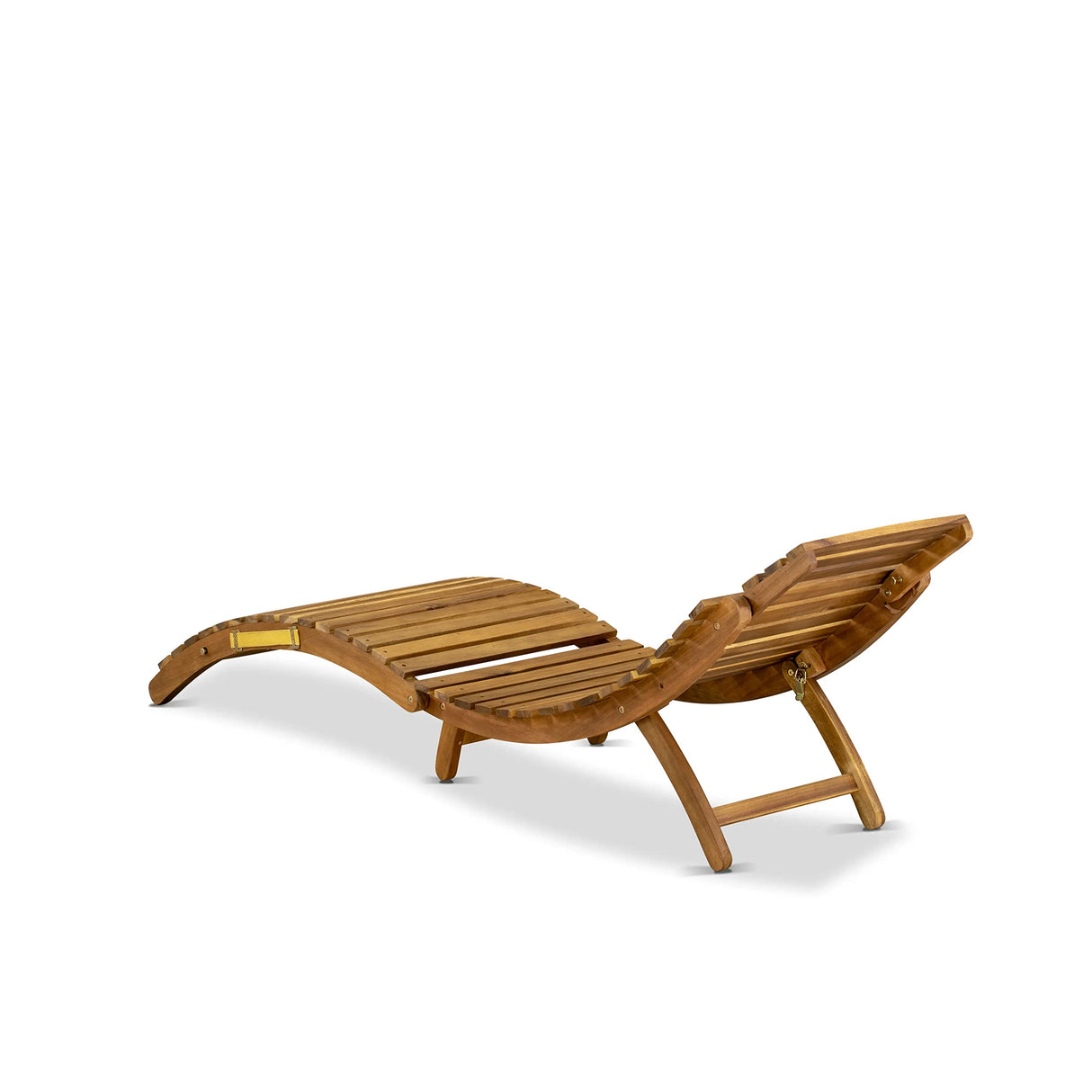 East West Furniture BHNU1NA Helena Patio Chaise Lounge-Outdoor Acacia Wood Sunlounger Chair for Poolside, Deck, Lawn, 72x22x25 Inch, Natural Oil East West Furniture