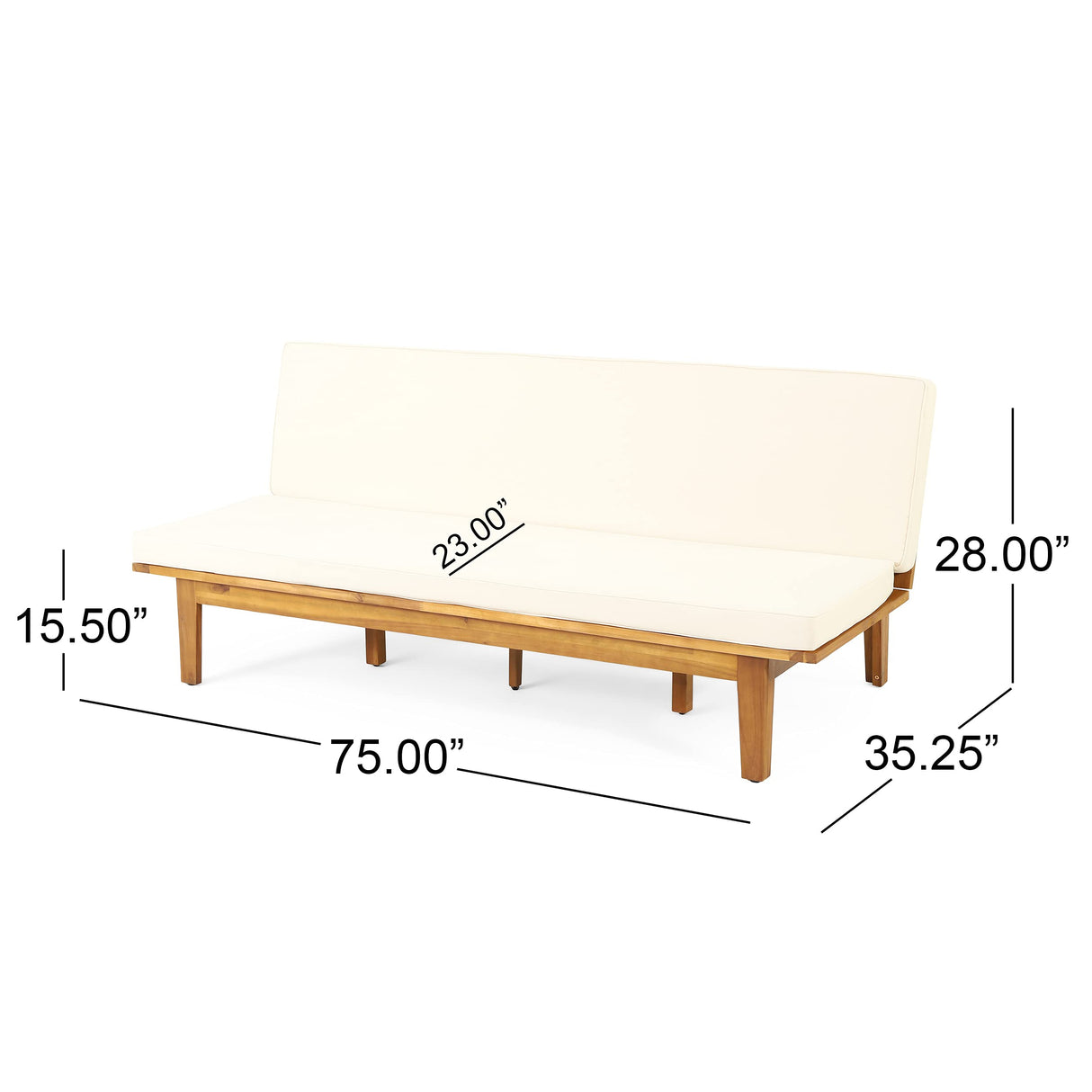 Christopher Knight Home Jill Daybed, Teak + Beige Christopher Knight Home