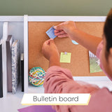 KidKraft Wooden Study Desk for Children with Chair, Bulletin Board and Cabinets, White KidKraft