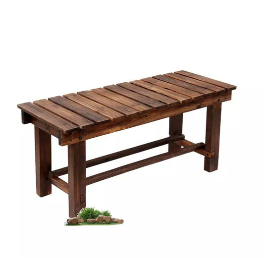 LSPYYDS Outdoor Garden Bench, 2-Person Wood Patio Bench Weatherproof Outdoor Backless Bench, Anti-Corrosion and Anti-Rust Garden Benches for Garden Lawn Porch Park Backyard 90x35x40cm - WoodArtSupply