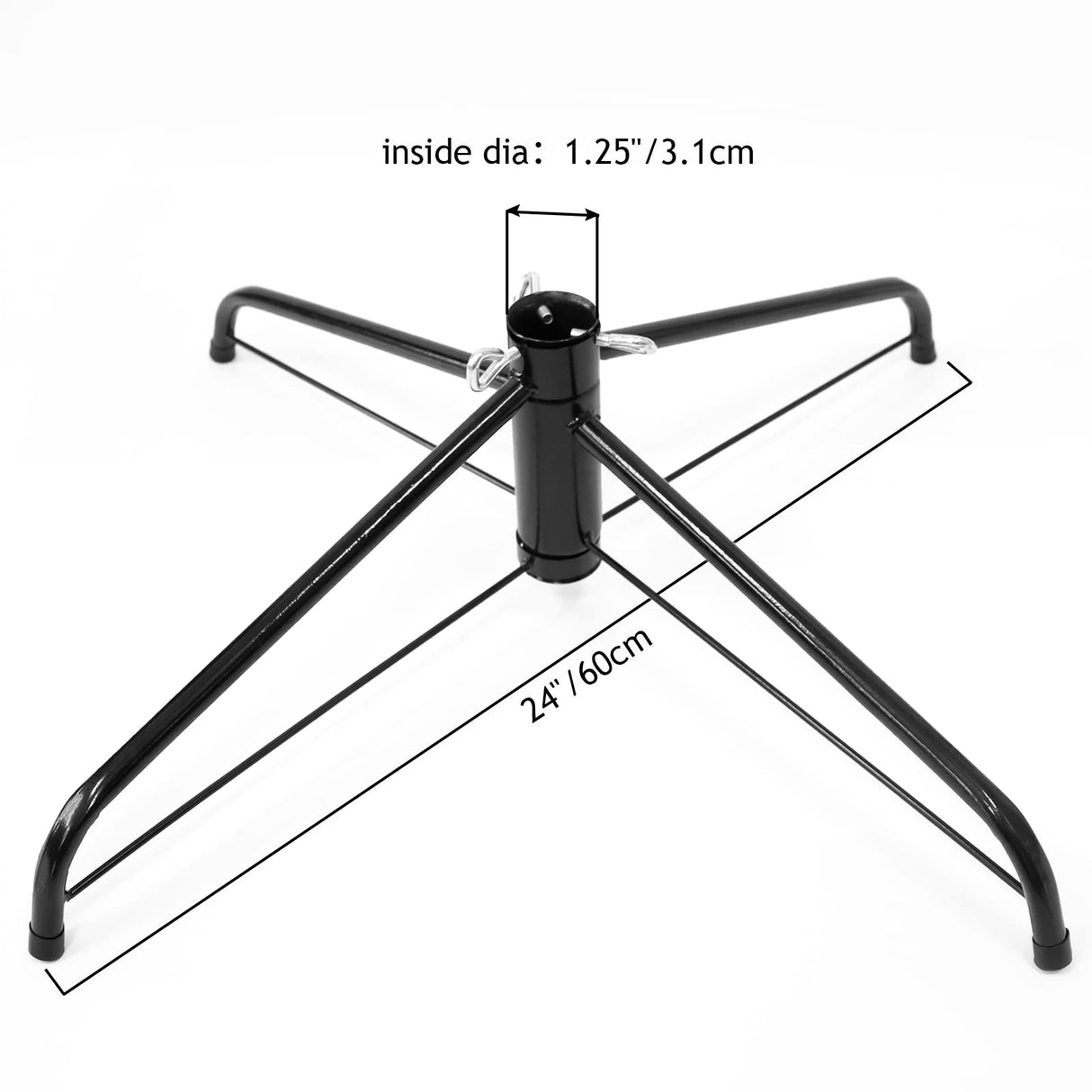 Maylai 24 inch Large Christmas Tree Stand for Artificial Trees, Folding Christmas Tree Base for 3 Ft to 7 Ft Artificial Trees, Fits 0.5-1.25 Inch Tree Pole, Green Maylai
