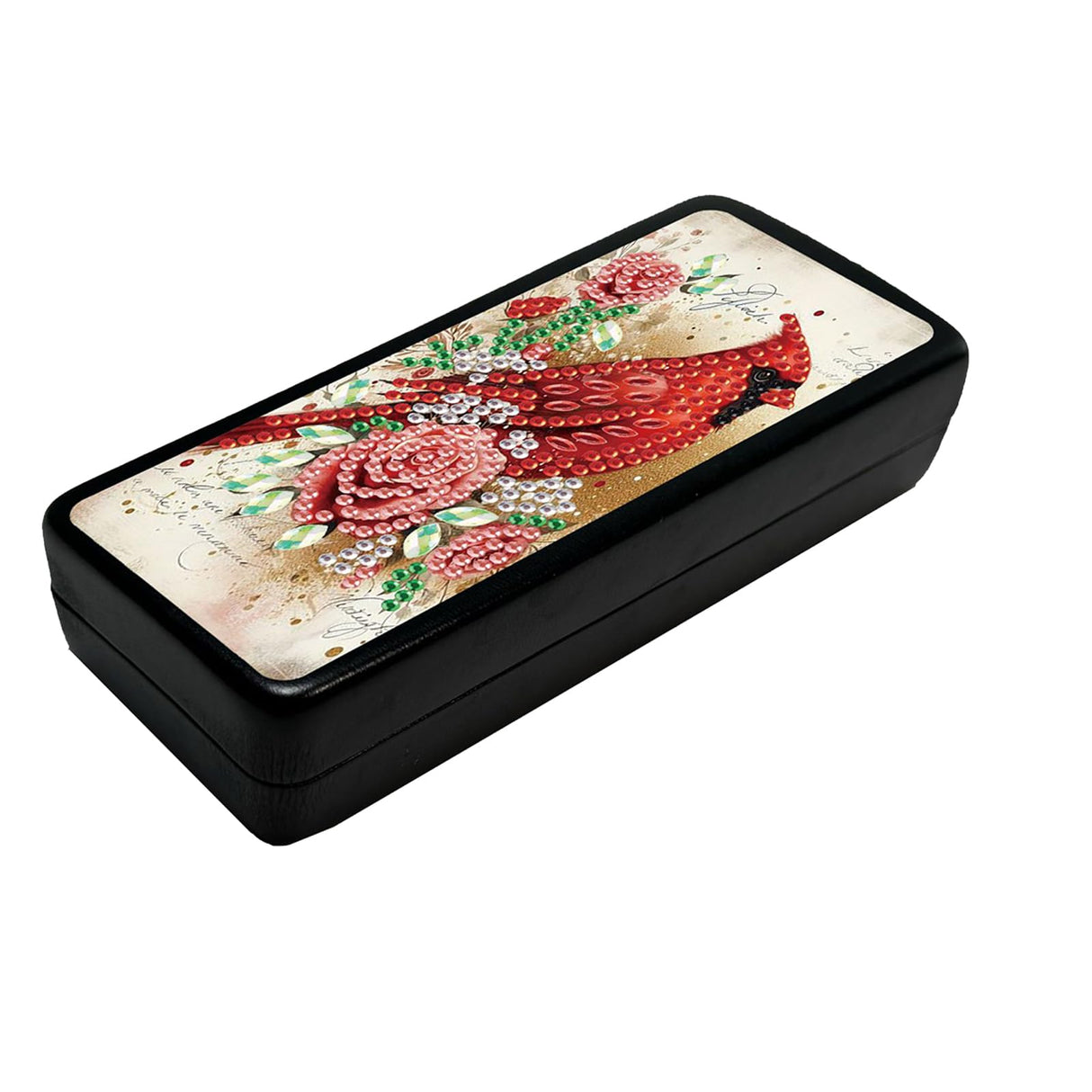 DIY Diamond Art Painting Portable Eyeglasses Case, Anti-Stress Retro Sunglasses Glasses Storage Box Eyeglass Safety Pouch Box-Cardinal-1 WoodArtSupply