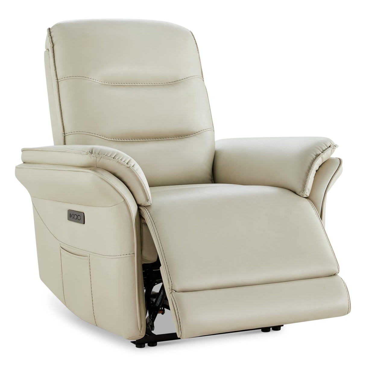 KISLOT Power Recliner Chair with Adjustable Headrest and Footrest, Leather Reclining Chair with USB/Type-C Charging, Modern Electric Recliner for Adults Living Room Bedroom KISLOT