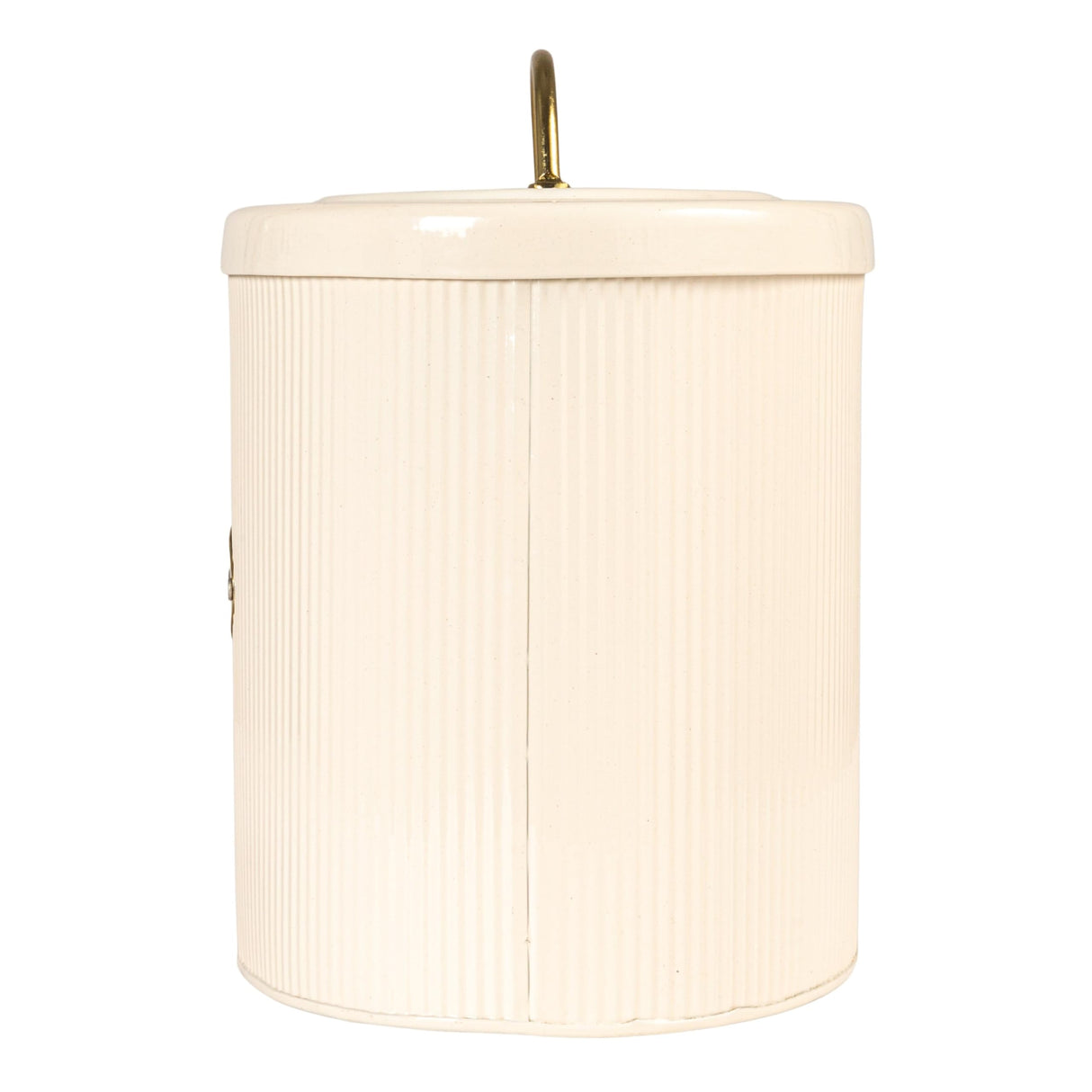 Creative Co-Op DF2516 Oval Metal Lid Bread Box, Off-White Creative Co-Op