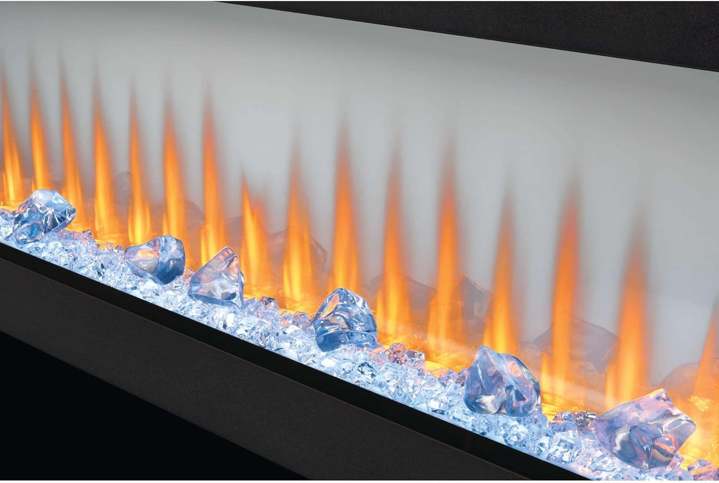 Napoleon CLEARion 60-Inch Built-In See-Through Electric Fireplace with Logs, Crystal Media & Remote (NEFBD60HE)