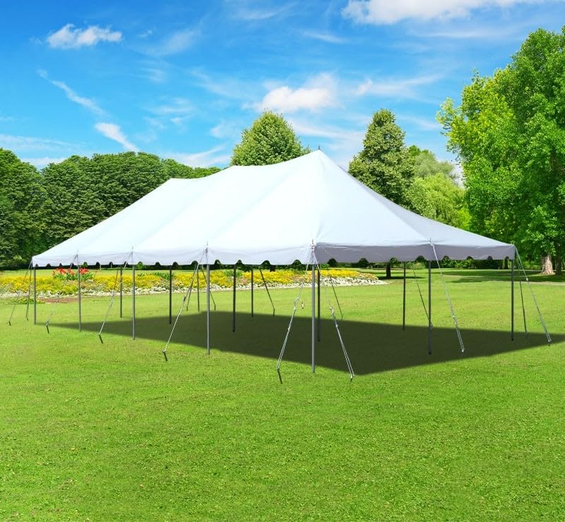 TentandTable 20' x 40' Premium Canopy Tent, White, Outdoor Pole Tent, 80-160 Person Capacity for Parties, Weddings, Events, Commercial and Residential Use, Large Heavy Duty Vinyl Canopy Tents TentandTable