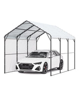 VEVOR Heavy Duty Metal Carport, 10' x 15' Outdoor Carport with Galvanized Steel Frame & Roof, Car Tent Garage Shade with Removable Sidewalls, Multi-Use Car Shelter for Pickup, Boat, Car & Tractors VEVOR