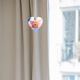 NUOBESTY Sublimation Air Freshener Blanks - 1 Set Car Scented Hanging Sheets Heart Shaped DIY Sublimation Air Freshener with 5 Elastic Strap for Home Car Decoration NUOBESTY