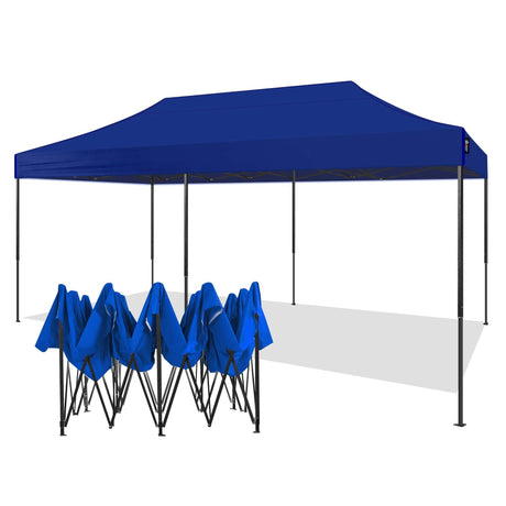 AMERICAN PHOENIX 10x20 Canopy Tent Pop Up Portable Instant Commercial Heavy Duty Outdoor Market Shelter (10'x20' (Black Frame), Blue) AMERICAN PHOENIX