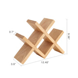 TRWISWDC Wine Rack Countertop Oak Wooden Wine Bottle Holder Rustic Free Standing Wine Storage Racks for Tabletop, Hutches and Display Cabinets - No TRWISWDC