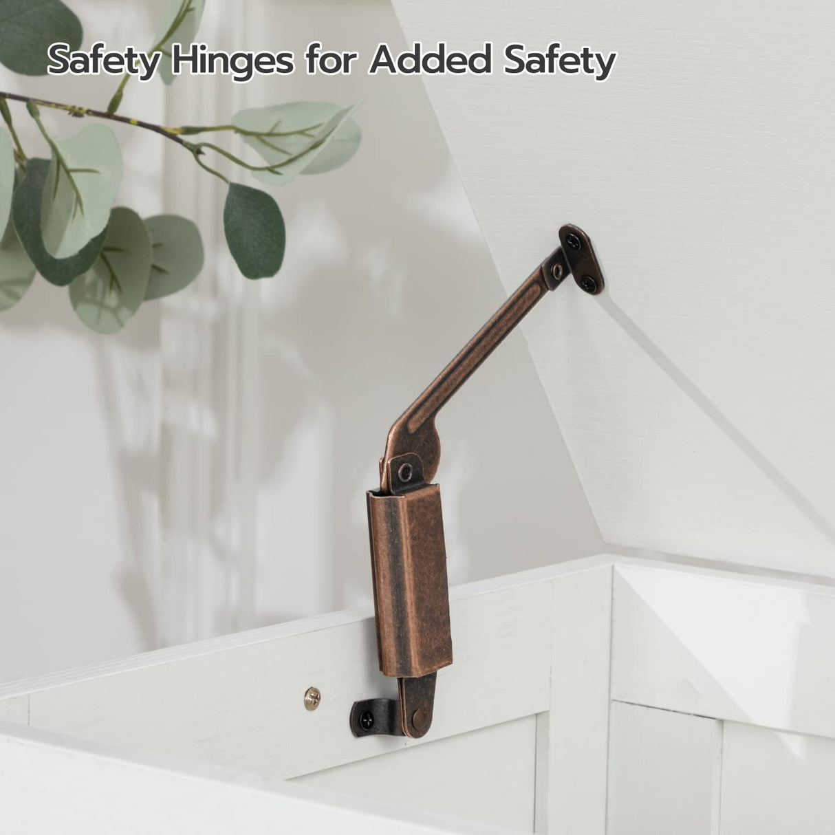 HOOBRO Storage Chest, Retro Toy Box Organizer with Safety Hinge, Sturdy Entryway Storage Bench, Wooden Look Accent Furniture, Easy Assembly, White WT100CW01 HOOBRO