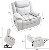 Jocisland Oversized Power Lift Recliner Chairs for Adults, Electric Lazy Boy Recliners for Elderly with USB Port, Large Lay Flat Reclining Sofa for Living Room Bedroom, Faux Leather, White Jocisland