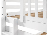 Bedz King Bunk Beds Twin over Twin Mission Style with End Ladder, White Bedz King