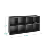 Best Choice Products 8-Cube Storage Organizer, 11in Shelf Opening, Bookcase, Display Shelf, Customizable w/ 3 Removable Back Panels – Black Best Choice Products