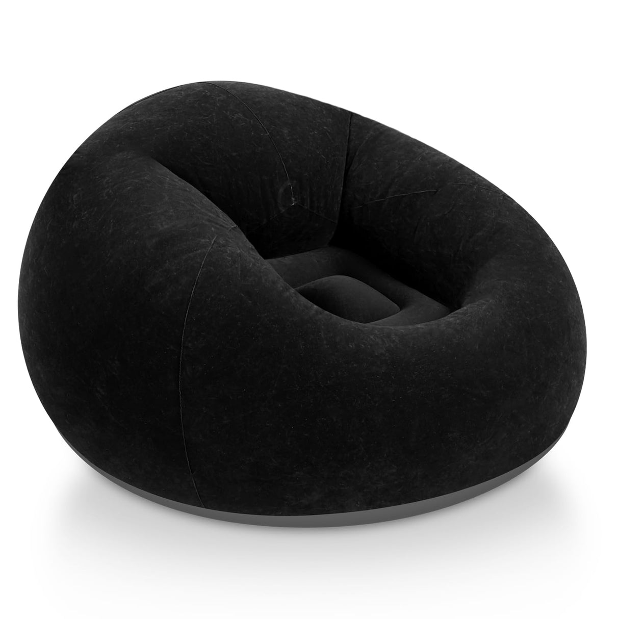 Realspring Inflatable Bean Bag Chairs for Adult Blow up Chairs Lazy Sofa Folding Portable Inflatable Chair for Movie Outdoor Room Bedroom Reading Camping(Black) Realspring