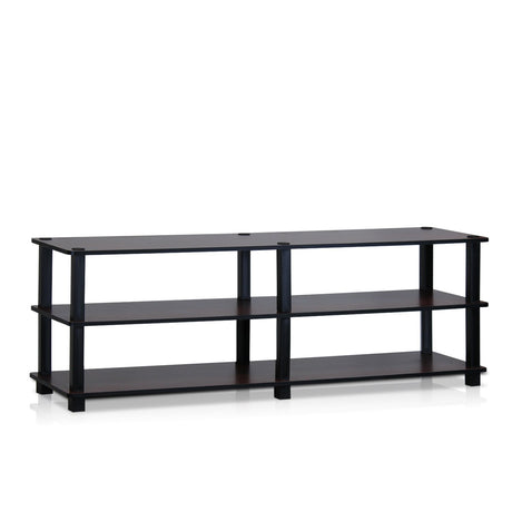 Furinno Turn-S-Tube No Tools 3-Tier Entertainment TV Stands, Dark Cherry and Black Furinno