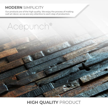 Acepunch 6 Finland 3D Wooden Wall Art Panel Home Decorative Sound Absorbing Dampening Tile Soundproofing Acoustic Music Insulator Noise reduction Office Studio Room Rustic Vintage 12 x 12 in AP1237 Acepunch