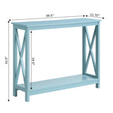Convenience Concepts Oxford Console Table with Shelf, Sea Foam Blue Convenience Concepts