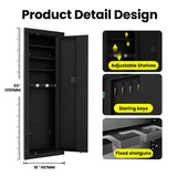Wall Gun Safe Between Studs for Biometric,Xdeer Rifle Gun Safe, Assembled Rifle Safe with 3 Removable Shelf, Large hidden Gun Safe for Home and Pistolsm,Fingerprint,Black XDeer