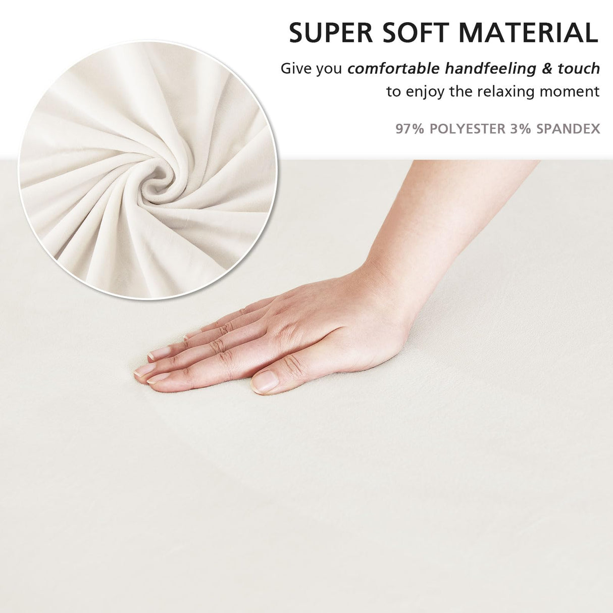 NICEEC Loveseat Cover Super Soft 1-Piece White Slipcover for Loveseats Stretch Universal Spandex Couch Covers for Living Room Easy Fit Washable Furniture Sofa Protector with Skirt NICEEC