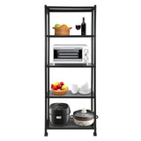 AHULIN 5 Tiers Adjustable Kitchen Storage Rack with Wheels,Freestanding 62In Shelving Storage Rack for Garages, Kitchens, Living Rooms(Black) AHULIN