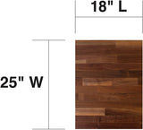 John Boos WALKCT-BL1825-O Blended Walnut Solid Wood Finish Natural Edge Grain Kitchen Cutting Board Island Top Butcher Block, 18 x 25 x 1.5 inches John Boos