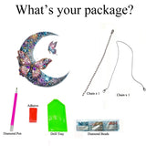 DIY Hanging Diamond Art Kit Butterfly, Acrylic Diamond Painting Kits Hanging Pendant Moon, Special Shaped Crystal Gem Art Ornament Kit for Home Decor wavaiov
