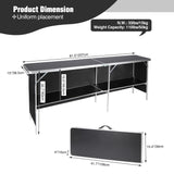 REDCAMP Portable Bar Table, Pop Up Folding Mobile Bar Bartender Table with Carry Bag for Events, Party, Camping, Tradeshow, Exhibition, Easy Setup, Black, 82"x33"x15" REDCAMP