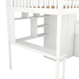 Harper & Bright Designs White Full Size Loft Bed with Integrated Storage and Workspace Harper & Bright Designs