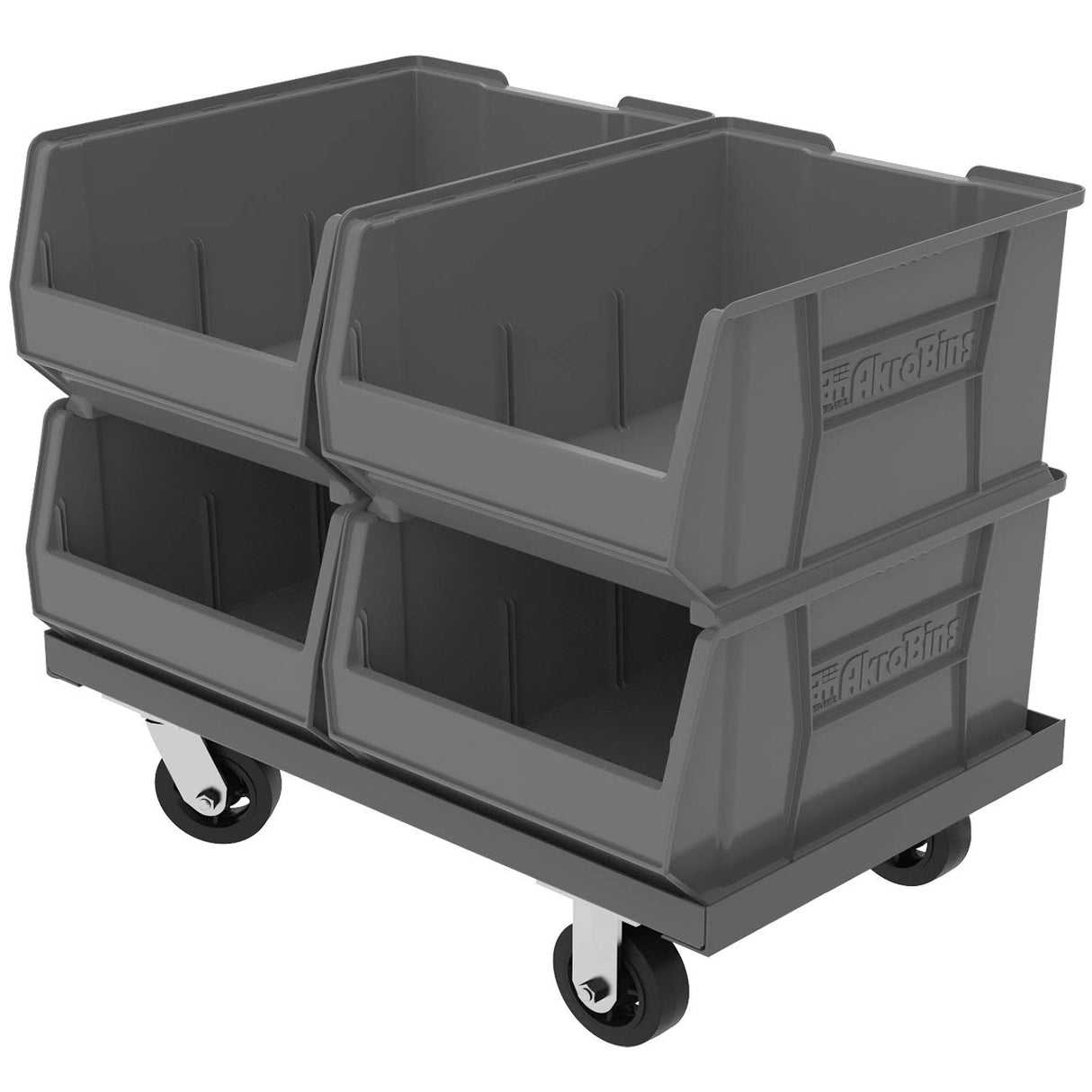 Akro-Mils 30289 Super-Size AkroBins Plastic Storage Bins, Space-Saving Stackable Bins for Garage, Classroom, Warehouse Organization, 24-Inch L x 18-Inch W x 12-Inch H, Grey, 1-Pack Akro-Mils