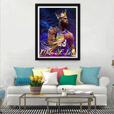F-CANLAN Round Full Drill Diamond Painting Kit, 5D DIY Basketball King Diamond Painting with Gem Basketball Enthusiast Diamond Dots Arts Crafts Set for Adult Children Room Decor (12X16 inches) F-CANLAN