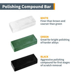POWERTEC 6-Inch Bench Buffer Jewelry Polisher - Includes 5PCs 80Ply Buffing Wheels + 3PCs Polishing Compound Set | Benchtop Buffing Machine for Metal, Jewelry, Knives, Wood, Jade, and Plastic (BF601D) POWERTEC