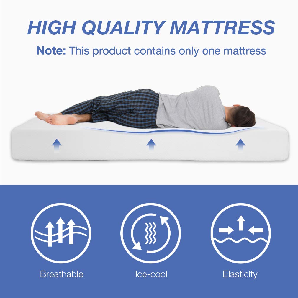 6/8/10/12 inch Gel Memory Foam Mattress for Cool Sleep & Pressure Relief, Medium Firm Mattresses CertiPUR-US Certified/Bed-in-a-Box/Pressure Relieving (8 in, Queen) FDW